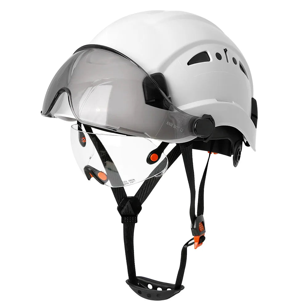 Construction Safety Helmet with Built-In Visor & Goggles – CE ABS Hard Hat