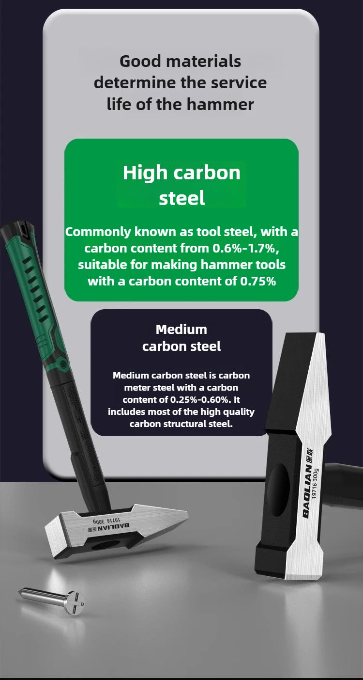 Hardware Tools, Building Decoration, Flat Head Hammer 200g