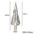 XCAN 1Pc 4-32 mm HSS Step Drill Bit Spiral Groove Step Cone Drill