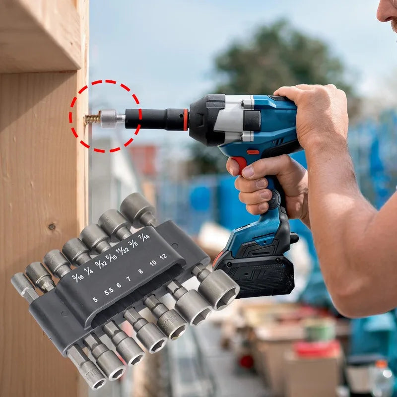 Hex Shank Hexagon Nut Driver Drill Bit Steel Socket Electric