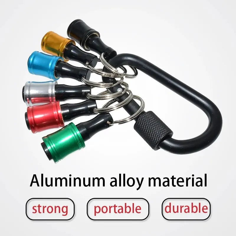 6 PCS 1/4 Inch Bit Holder Keychain, Hex Screwdriver Bits Holder