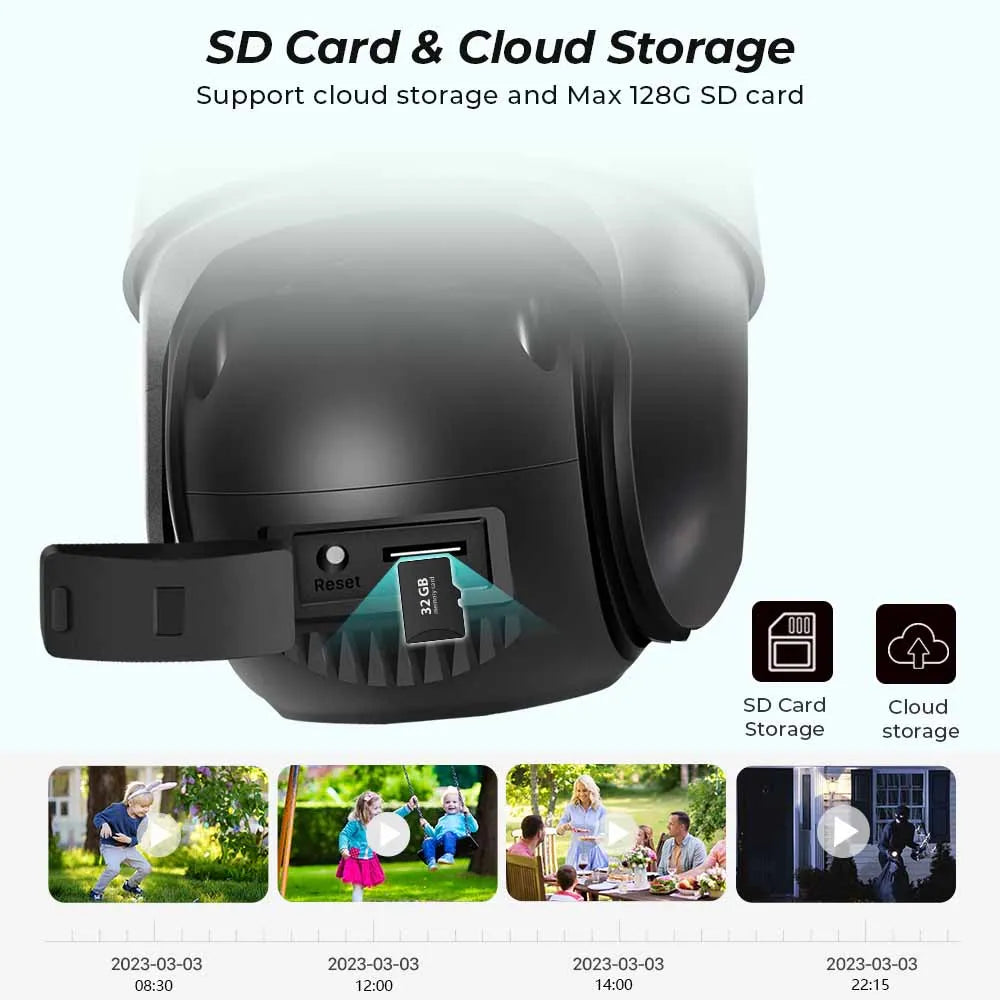 BESDER Wifi PTZ Camera 8MP Dual Screen IP Cam Outdoor Surveillance