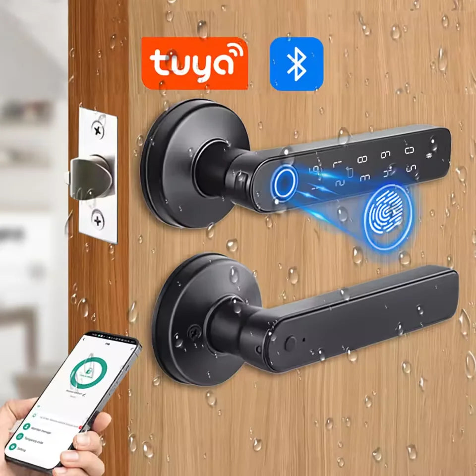 Tuya App Bluetooth Smart Fingerprint Door Lock Password Mechanical ...