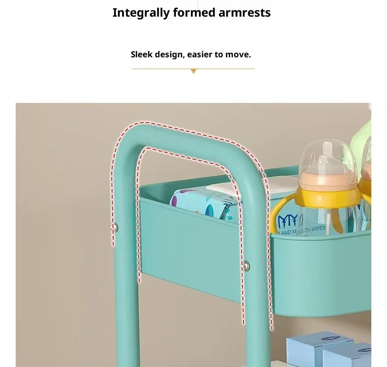 Small Trolley Multi-Layer Mobile Storage Rack