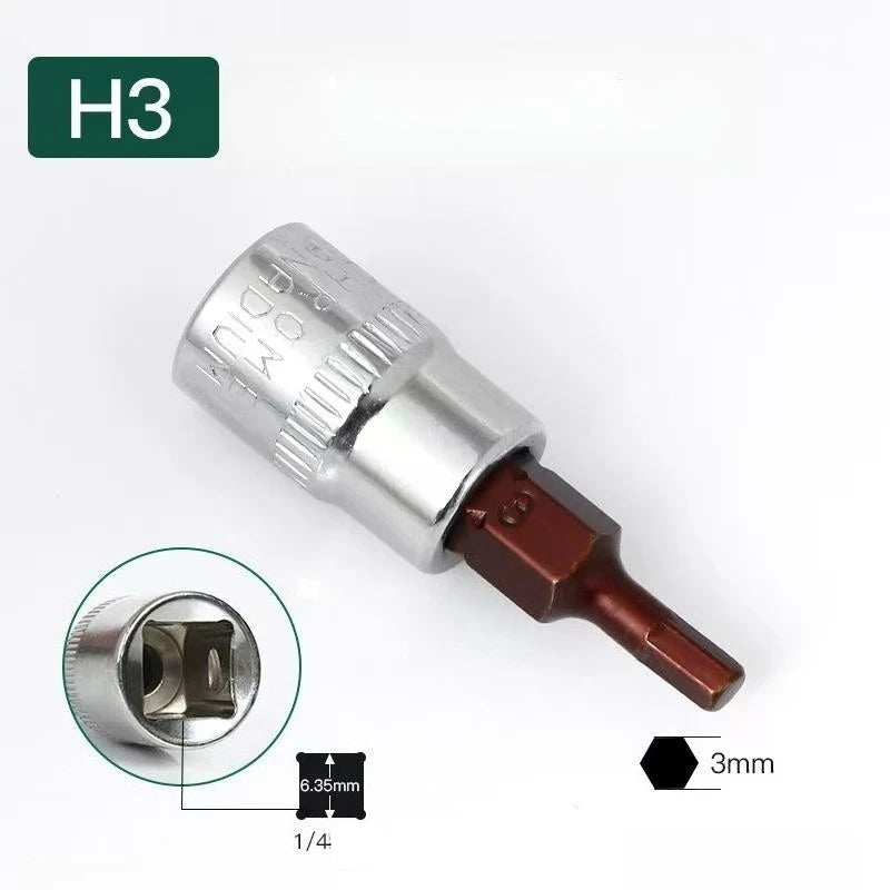 6Pcs 1/4 Inch Screwdriver Bit Socket Set Hex Screw Driver Bits H3-H8