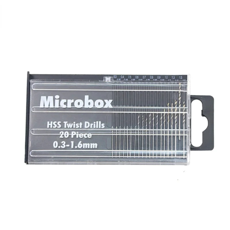 20pcs/set 0.3mm-1.6mm Mini High Speed Steel Twist Drill Bit Set Micro