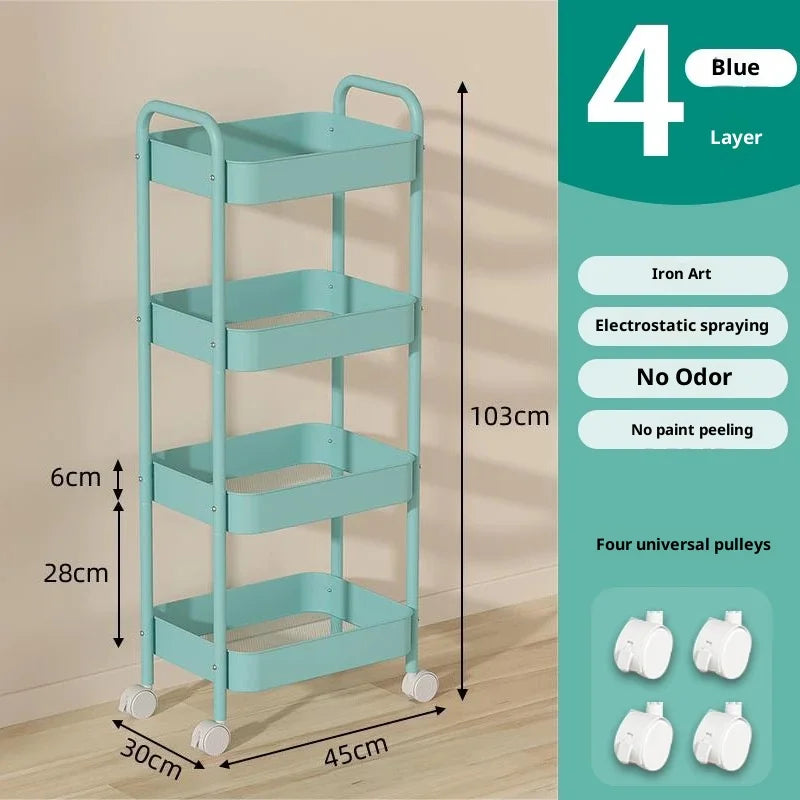 Small Trolley Multi-Layer Mobile Storage Rack