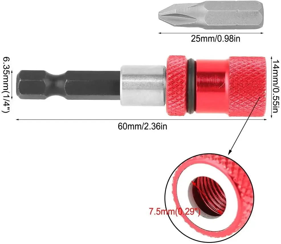 Hex Shank Screw Depth Magnetic Screwdriver Bit Holder 1/4 Inch Hex