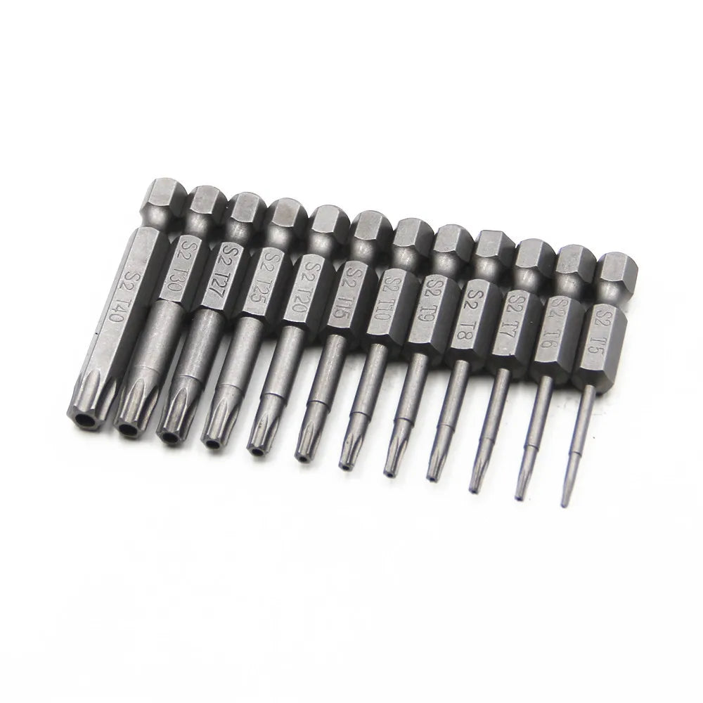 12Pcs Hex Bits Driver Tamper Proof Security Drill Magnetic Bit Set