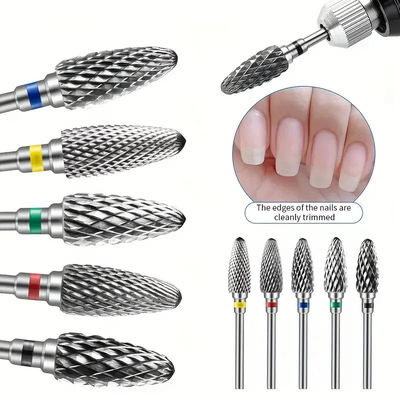 Tungsten Carbid Nail Drill Bits Electric Manicure Drill Accessory