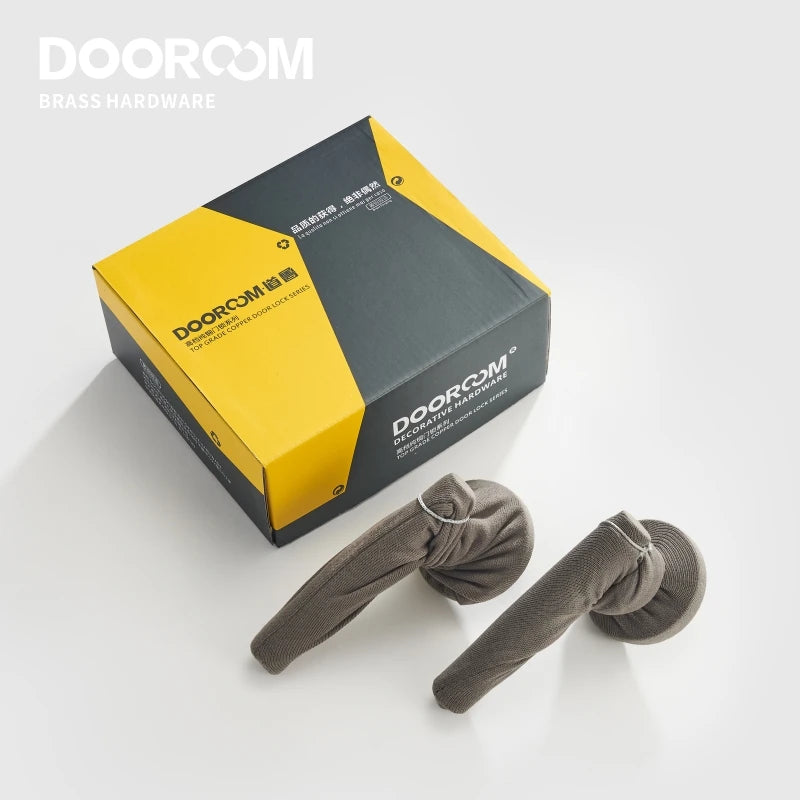 DOOROOM US Standard for 2-1/8" Hole Brass Privacy Passage Lock Set