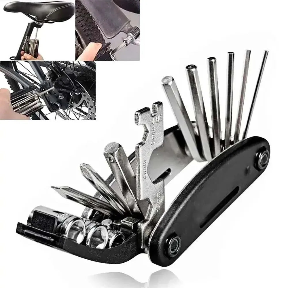 16 in 1 Portable Bicycle Repair Tools Kit Hex Wrench Nut Tire