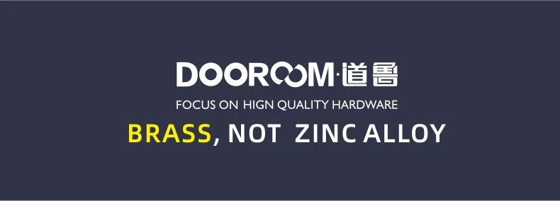 DOOROOM US Standard for 2-1/8" Hole Brass Privacy Passage Lock Set