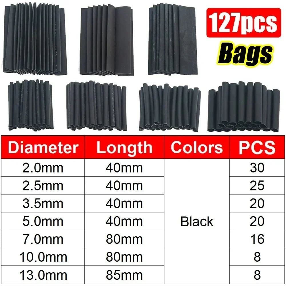 1600/127pcs Heat-shrink Tubing Thermoresistant Tube Heat Shrink