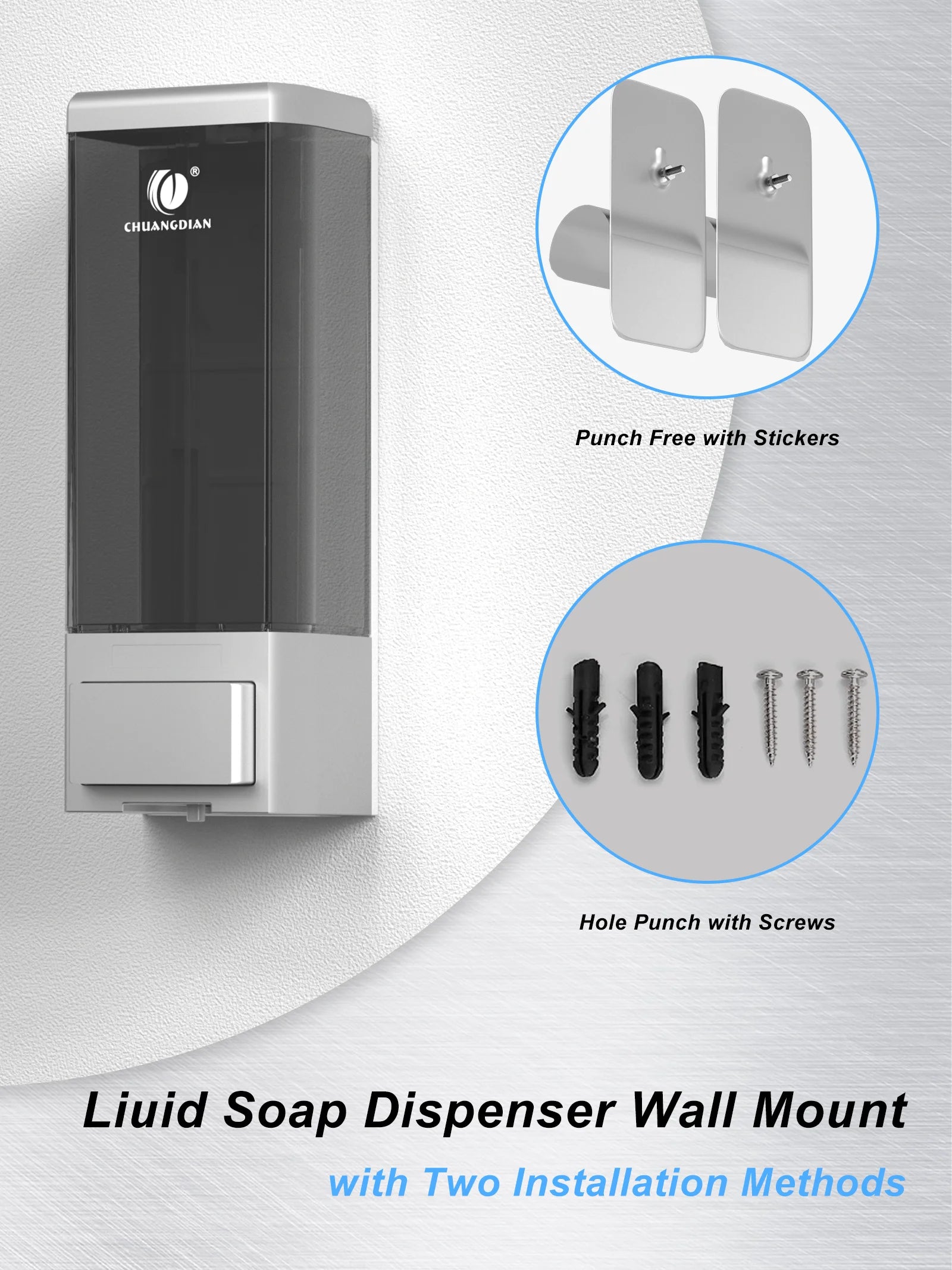 Clear Liquid Soap Dispenser for Shampoo Conditioner Lotion Shower Gel
