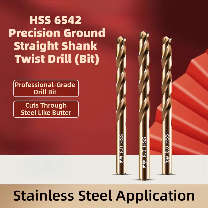 TG HSS6542 Precision Ground High Hardness Twist Drill Bits for