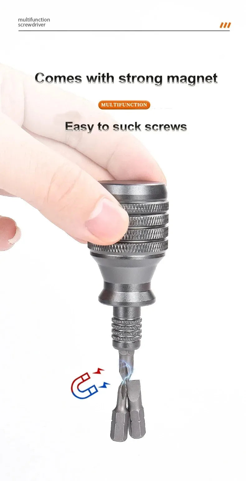 7-in-1 Industrial Mini Screwdriver Set - Aluminum Alloy Handle with