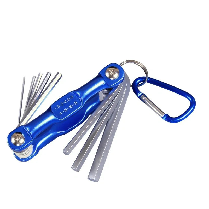 Portable Folding Hex Wrench Allen Set Metal Metric System Torx