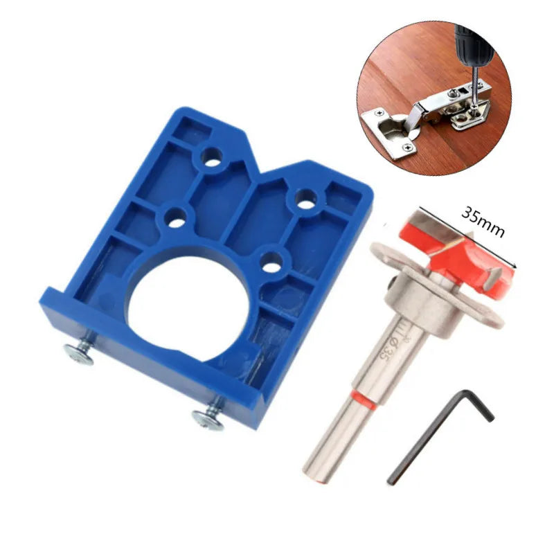 35mm Hinge Hole Drilling Guide Locator Hinge Drilling Jig Drill Bits