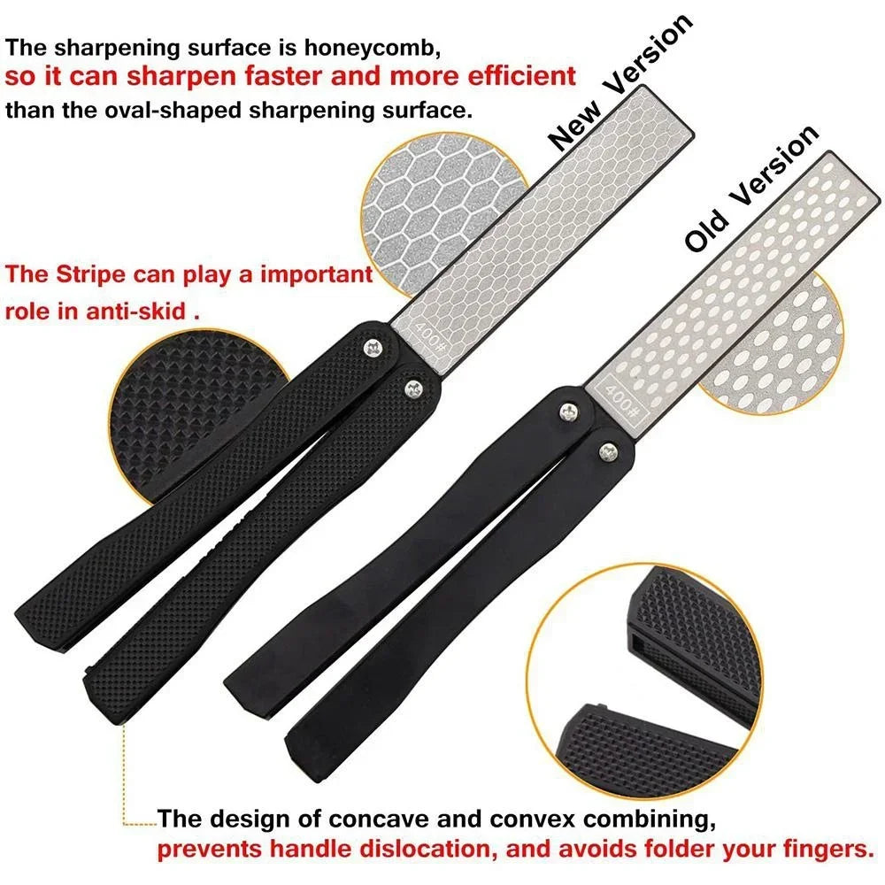 Portable Folding Pocket Knife Sharpener, Portable Double Sided