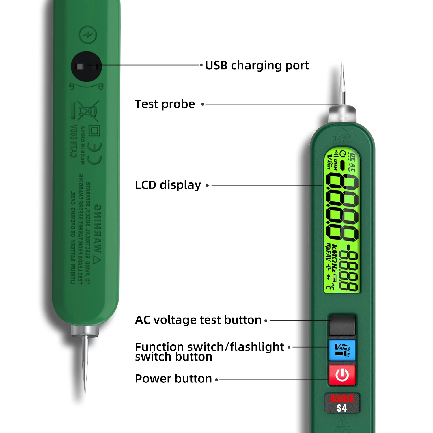 BSIDE Voltage Tester Pen 12V-300V Non-Contact Detection Leakage Live