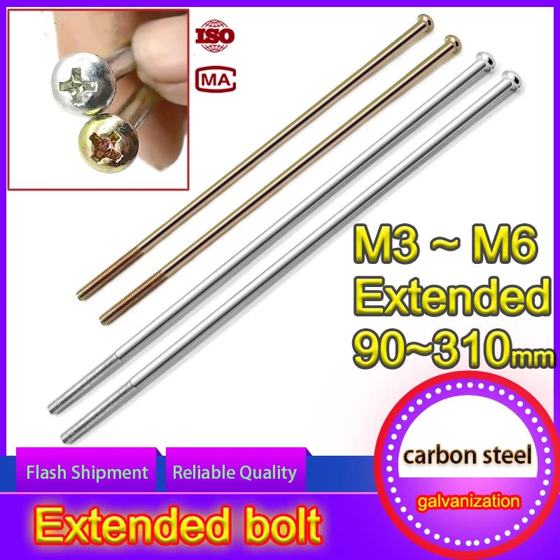 M3 M4 M5 M6 Switch Panel Galvanized Extended Cross Head Machine Screw