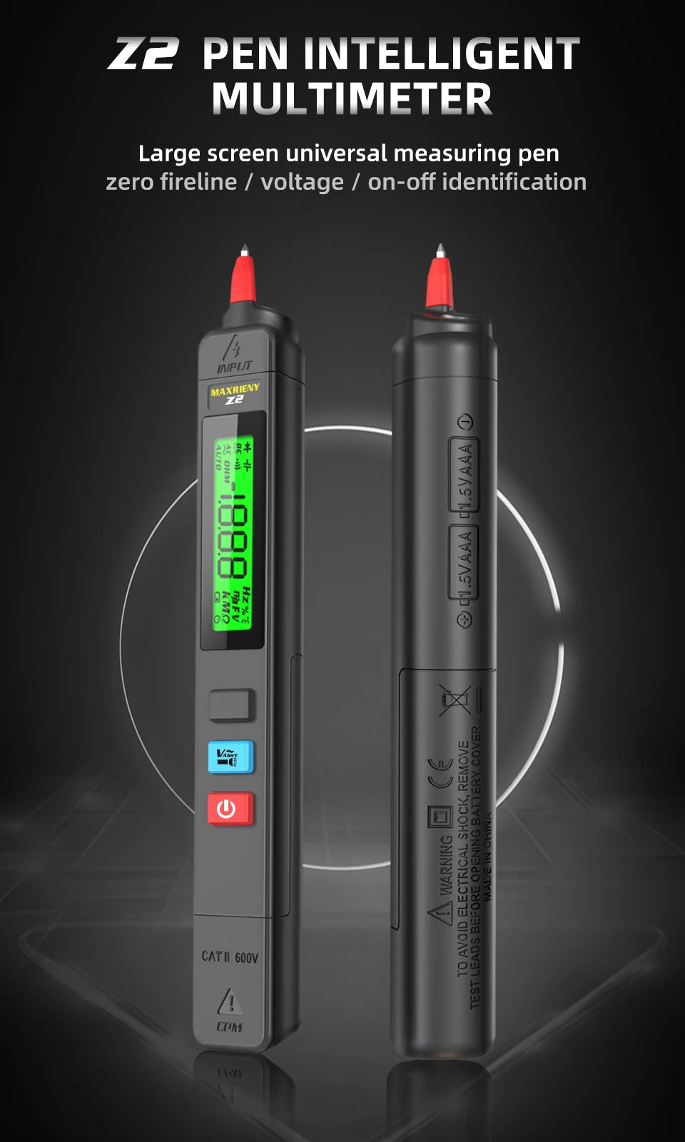 MAXRIENY Voltage Tester 12V-300V Non-Contact and Contact Voltage Pen