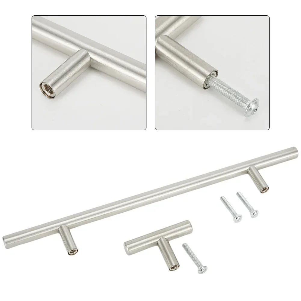 2-14 Inches Handles Stainless Steel Silver T-Type Drawer Cabinet