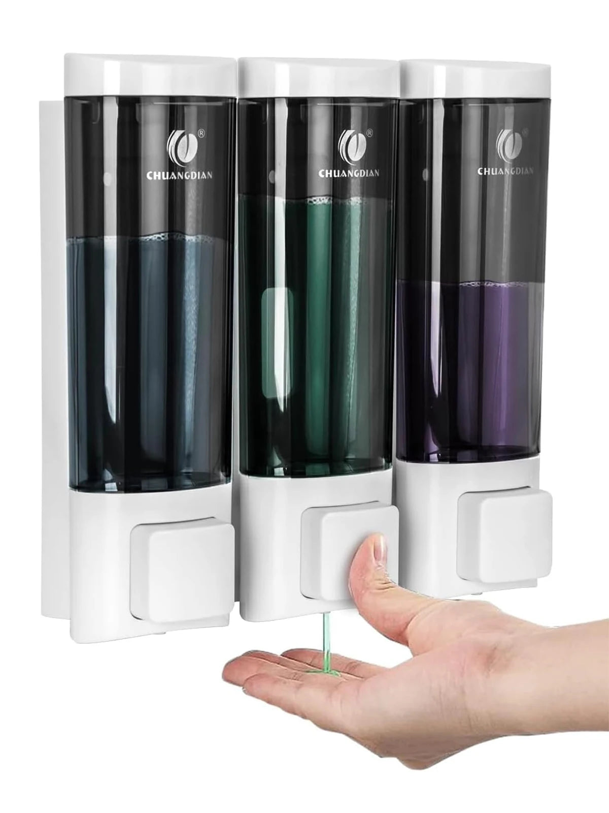 Wall Soap Shampoo Dispenser Bathroom Shower Gel Dispenser Kitchen D...