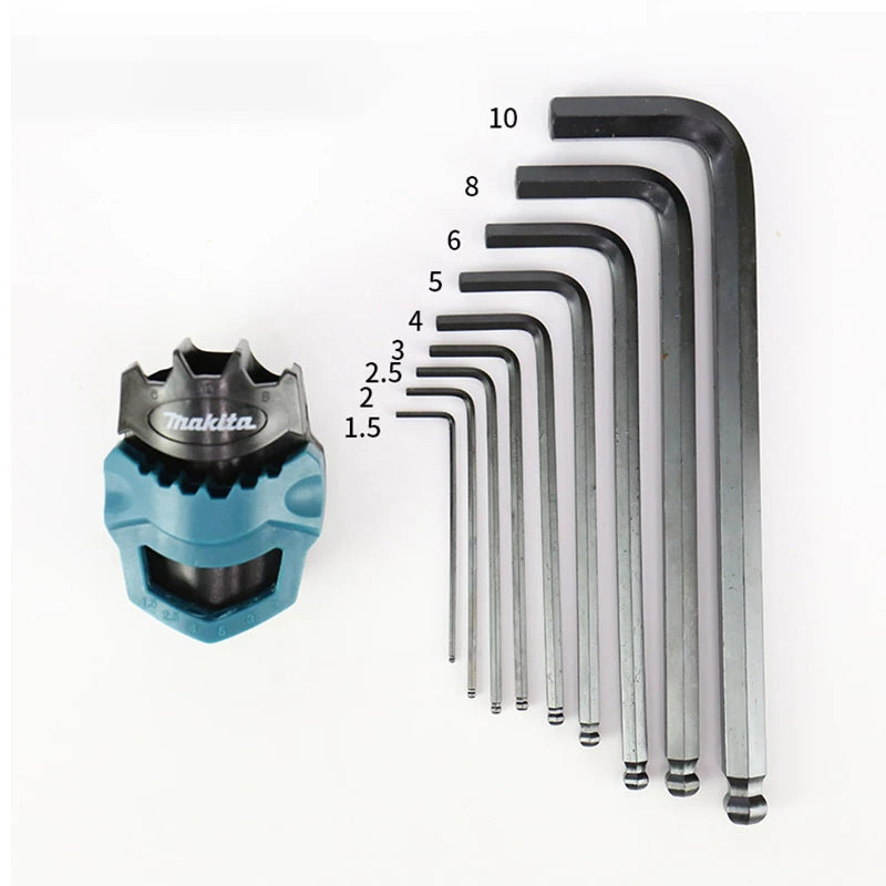 Makita B-65894 Hex Key Wrench Set 9-Piece Multiple Sizes Exagonal