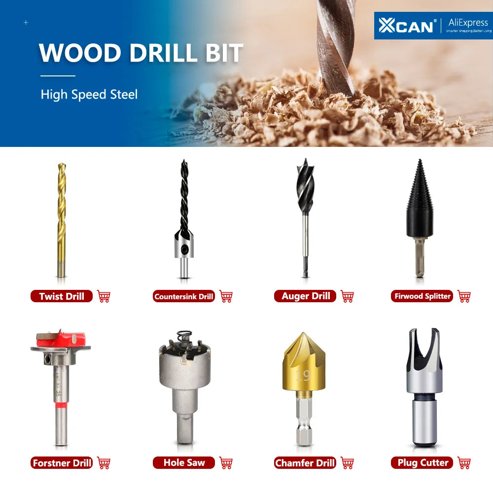 SIQICNC 3mm-10mm HSS Countersunk Bit Set Reamer Woodworking Chamfer
