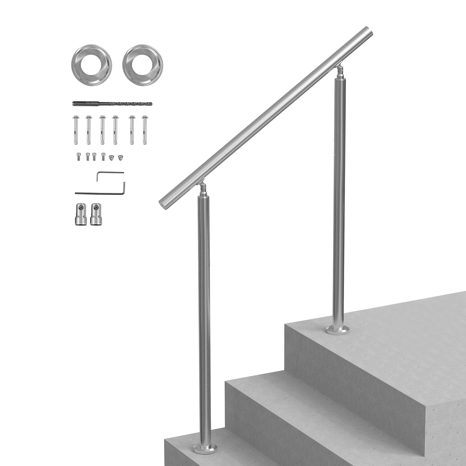 SucceBuy Handrail for Outdoor Transitional Stainless Steel Railings...