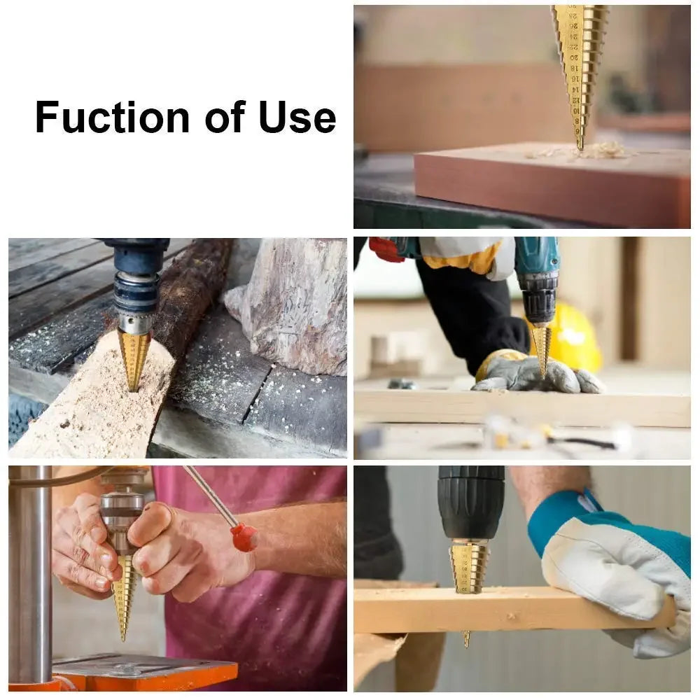 4-12 4-20 4-32 MM HSS Titanium Coated Step Drill Bit Drilling Power