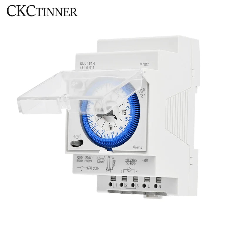 SUL181D DIN Rail 24hr Mechanical Timer Relay – AC 220V 96 Settings
