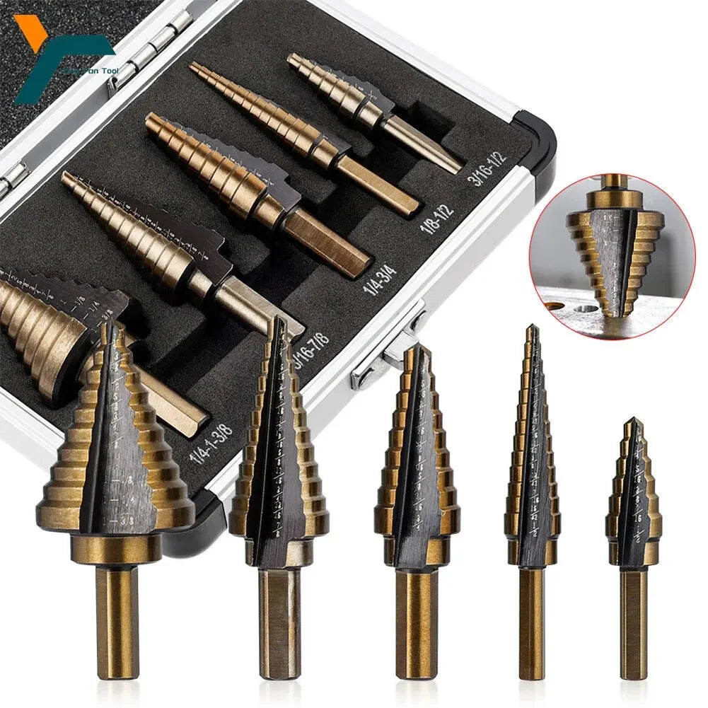 HSS 4241 Cobalt Multiple Hole 50 Sizes Step Drill Set Tools Aluminum