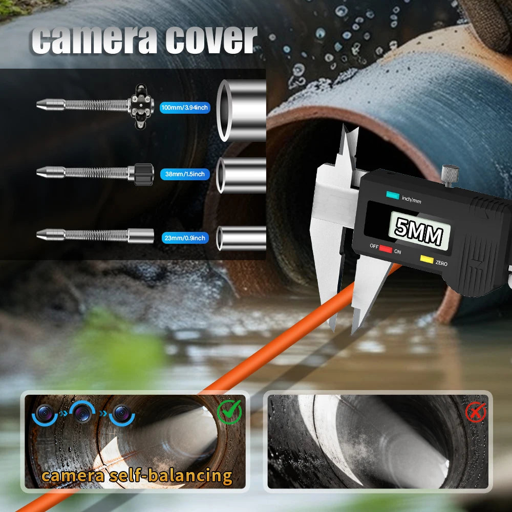 7"Sewer Camera, 512Hz Self-Leveling Sewer Inspection Camera with 20X