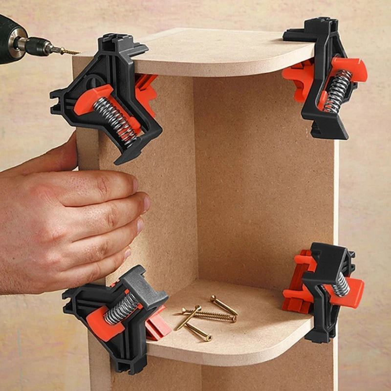 4PCS Right Angle Fixing Clip Woodworking Clamp Adjustable Swing
