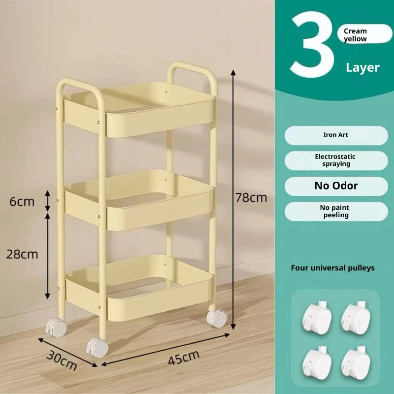 Small Trolley Multi-Layer Mobile Storage Rack