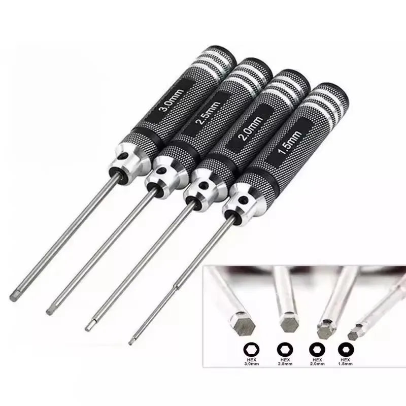 4PCS 1.5/2/2.5/3.0mm Black Hex Drivers Allen Wrench Repair Tool Set