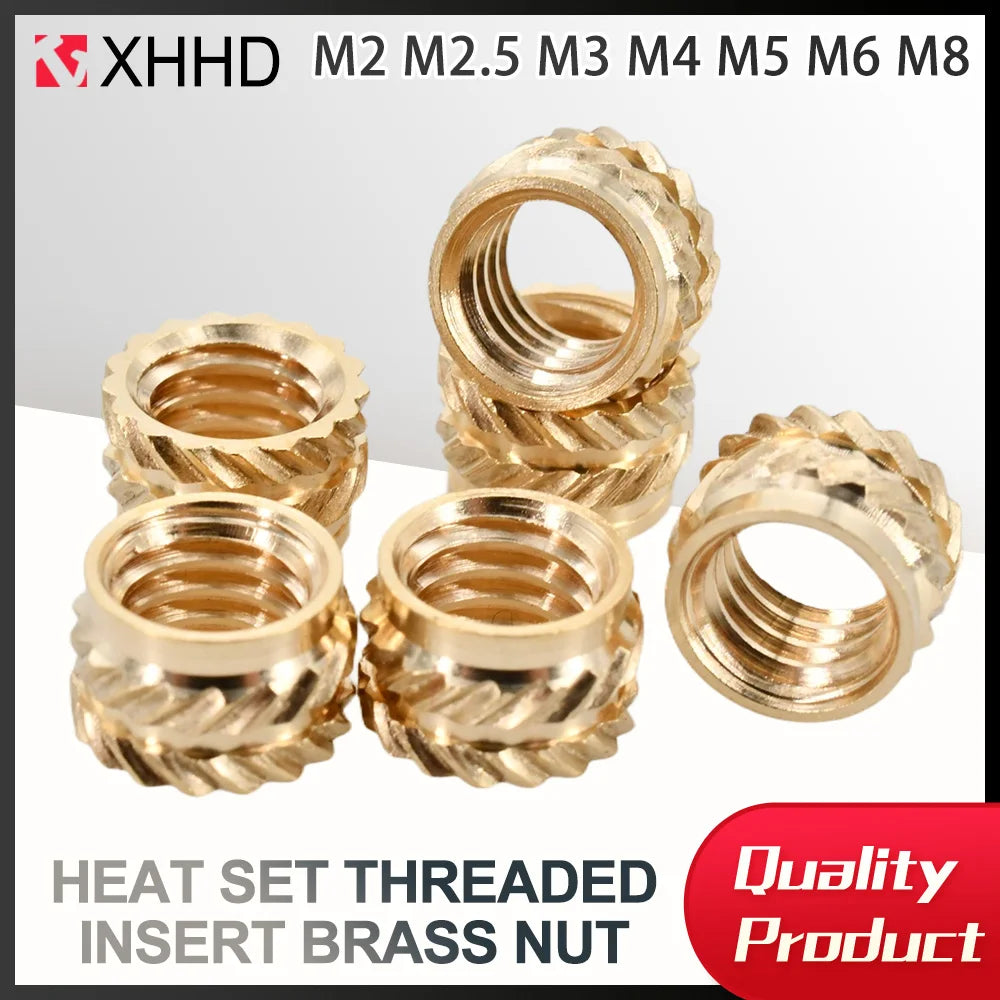 100-300Pcs M2 M2.5 M3 M4 M5 M6 M8 Heat Set Threaded Insert Brass Nu...