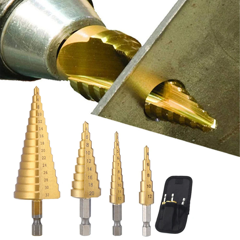 4-32 mm 4-20 mm HSS Titanium Coated Step Drill Bit High Speed Steel