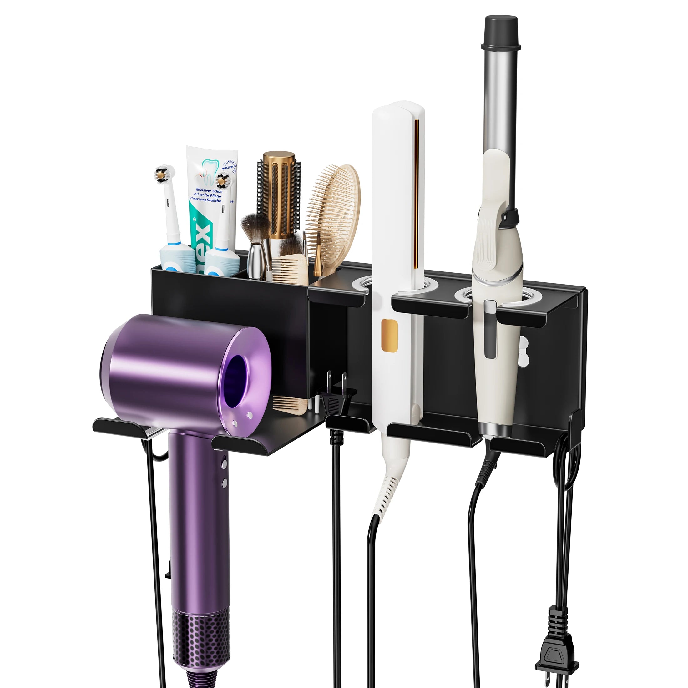 Wall Mounted Hair Dryer Holder Stand Space-Saving Blow BlowerStraig...