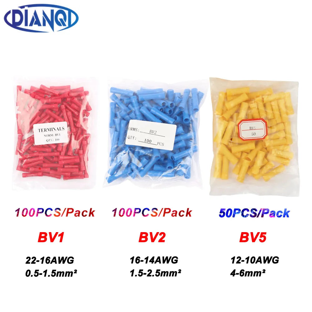 BV1/BV2/BV5 Insulated Butt Wire Connectors Crimp Terminals