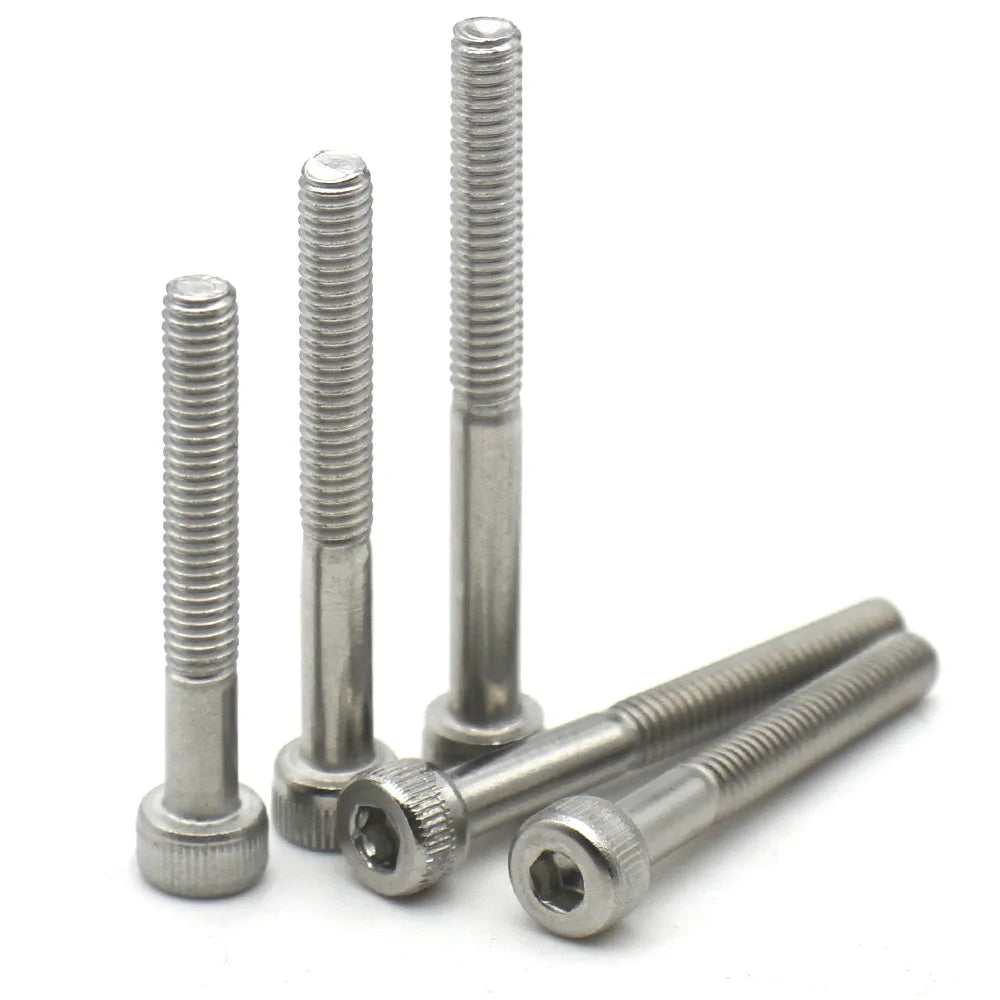 10-1pcs 304 Stainless Steel Socket Cylinder Head Cap Screws M3 M4 M5
