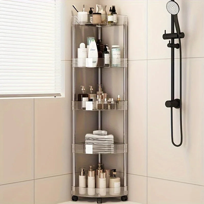 Household Corner Rack With Wheels Stainless Steel Multi-Layer Storage