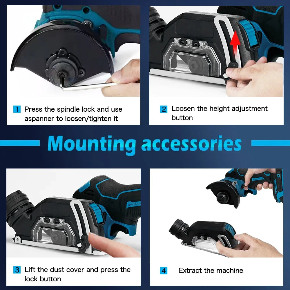 ONEKFYFD 3" Mini Brushless Cordless Circular Saw – Makita 18V Battery