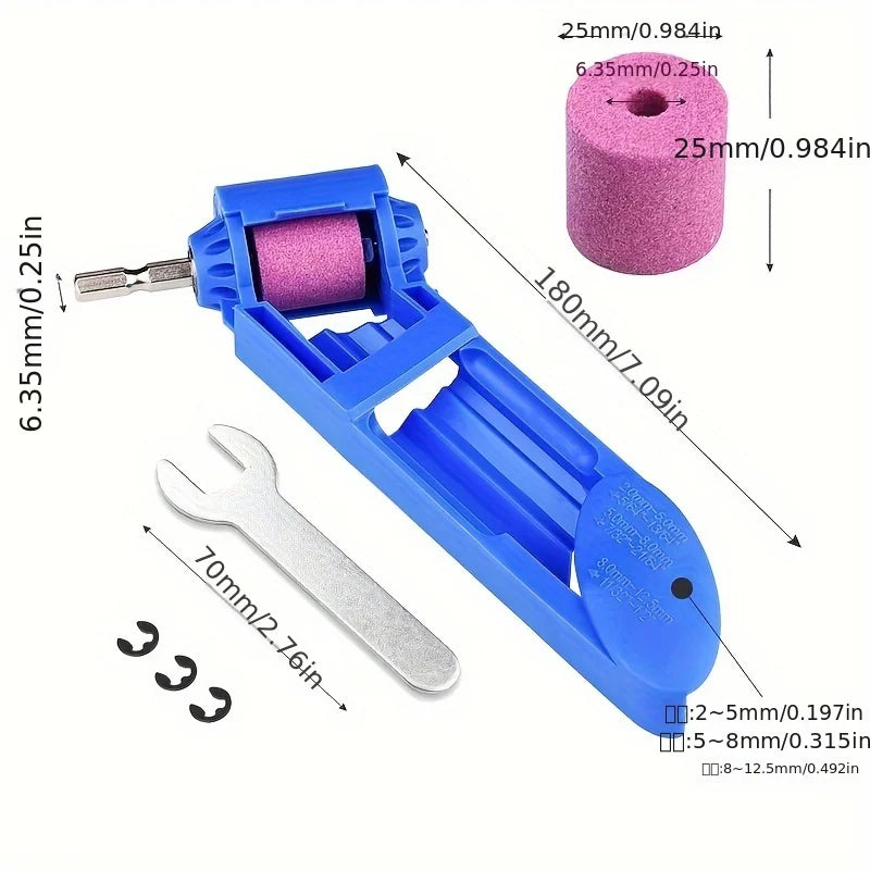 Portable Drill Bit Sharpener With Grinding Wheel For Quick And Easy