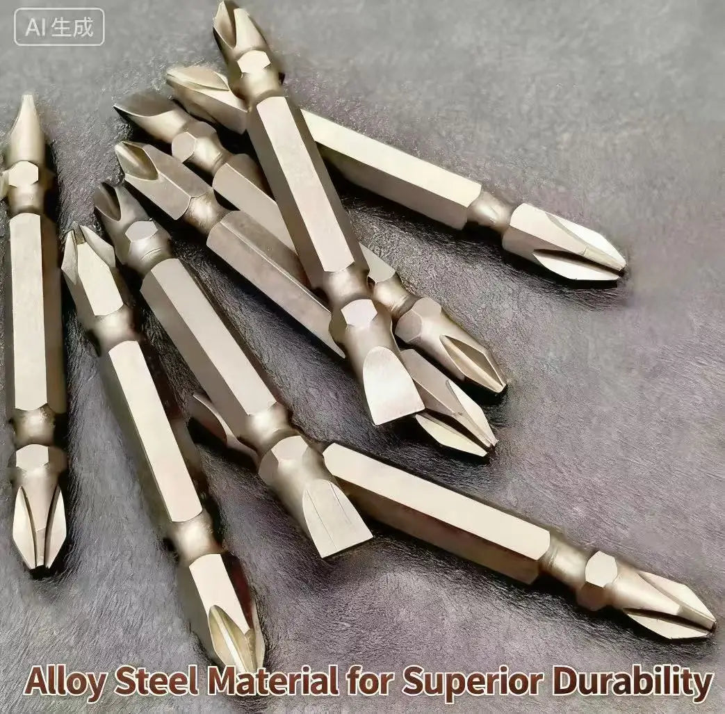 Dual-Ended Drill Bit: 2-in-1 Bit with Flathead