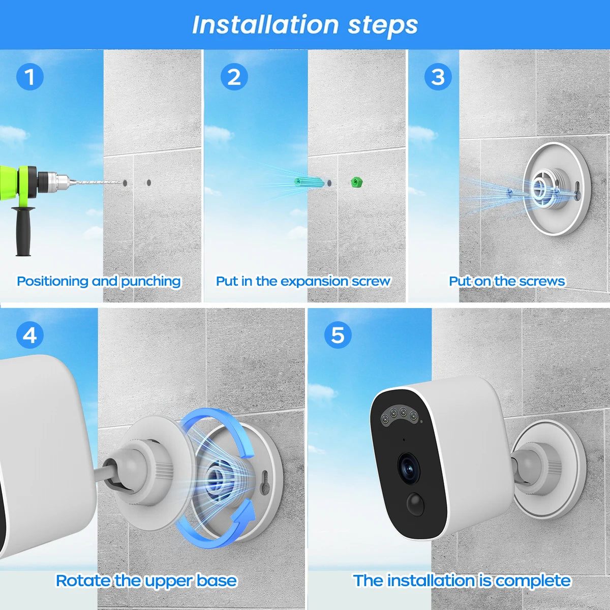 JOOAN 2K Solar Security Camera Outdoor 2.4G WiFi Human Detection IP