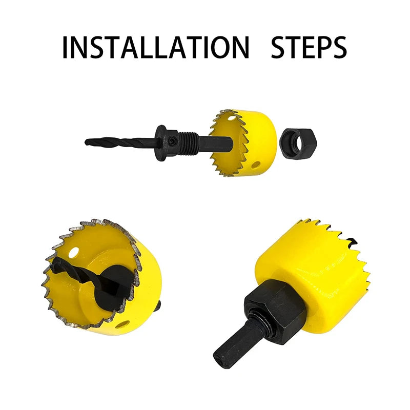 11pcs/set Hole Saw Cutting Set Kit Tools 19-64mm